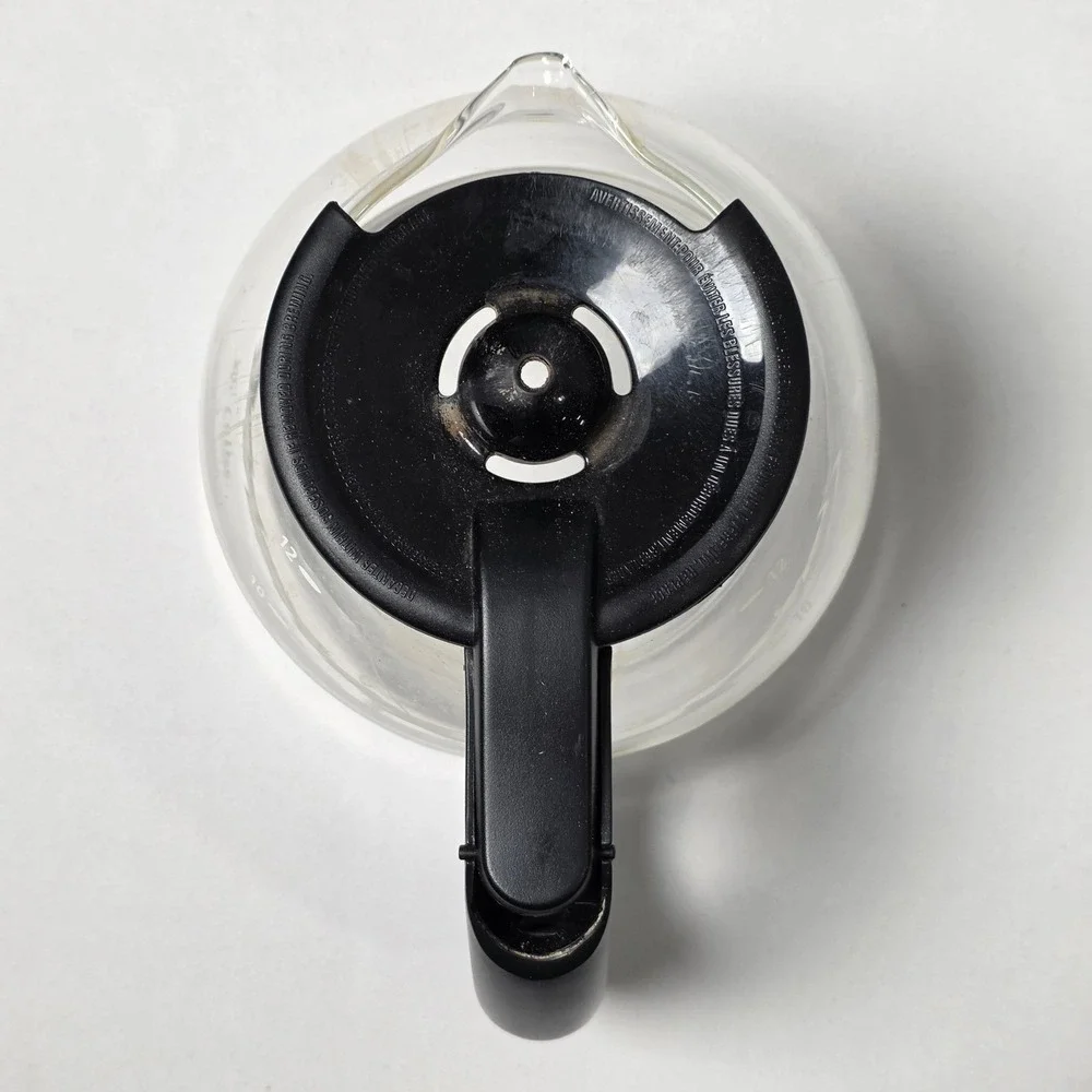 Mr. Coffee Carafe 12 Cup Pot Clear Glass Replacement CM4175T3‎ with Black Lid